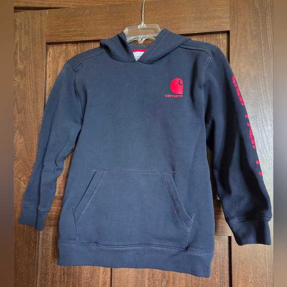 Carhartt Youth Blue and Red Sweatshirt Hoodie - Picture 2 of 7